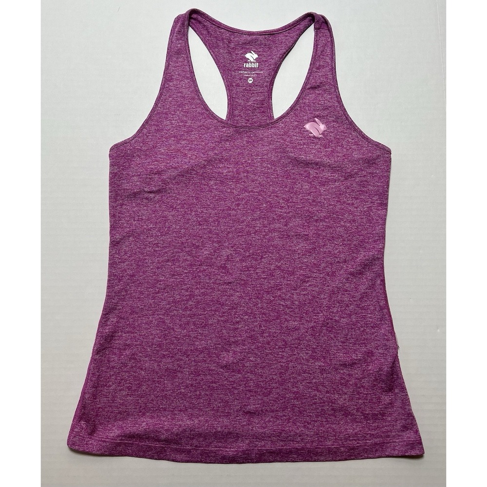 Rabbit Running Womens Running Tank Top Size Small Pink Bunny Print EUC